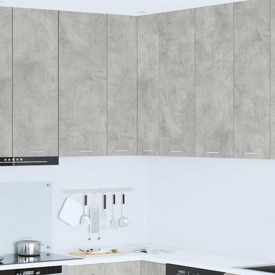 vidaXL Висящ шкаф Бетон сив и бяло 57 x 57 x 100 см Инженерно дърво (884373)
