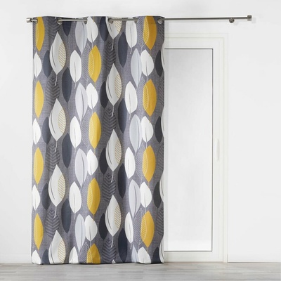 Žlto-sivý záves 140x240 cm Leafy – douceur d'intérieur