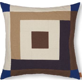 ferm LIVING Декоративна възглавница Border 50 x 50 см кафяво-синя (1104268644)