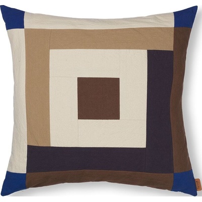 ferm LIVING Декоративна възглавница Border 50 x 50 см кафяво-синя (1104268644)