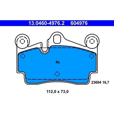 ATE 13.0460-4976.2 Sada brzdových destiček, kotoučová brzda (13.0460-4976.2)