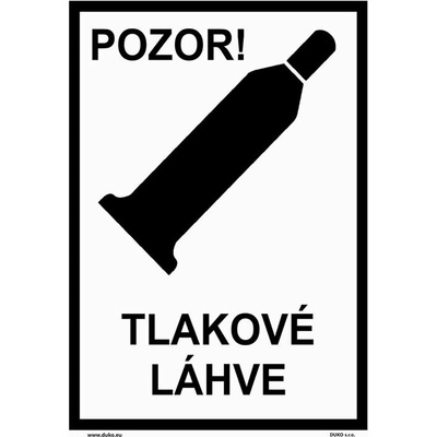 DUKO POZOR! TLAKOVÉ LÁHVE Formát: 210 x 297 mm, Materiál: samolepící vinylová fólie