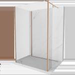Mexen Kioto преграда за душ Walk-in 100 x 100 x 40 см, прозрачен, четкана мед - 800-100-100-221-65-00-040 (800-100-100-221-65-00-040)