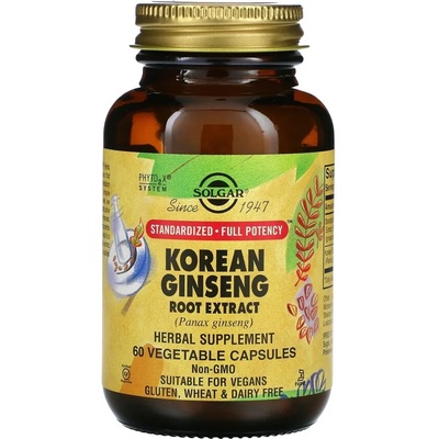Solgar Хранителна добавка Корейски Жен-шен , Solgar Korean Ginseng Root Extract 60 Veg. Caps