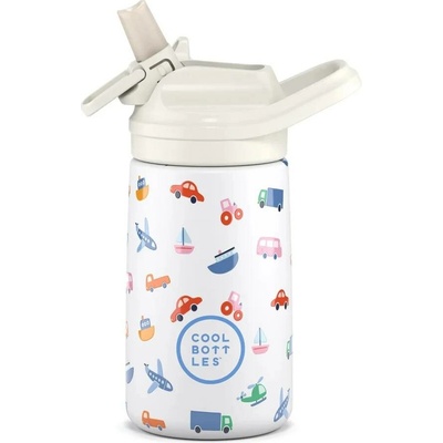 Cool Bottles dětská nerezová termoláhev Kiddie Little Wheels 350 ml