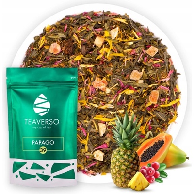 TEAVERSO ZELENÝ LISTOVÝ ČAJ RAJSKÝ VTÁK MANGO PAPÁJA ANANÁS 100 G