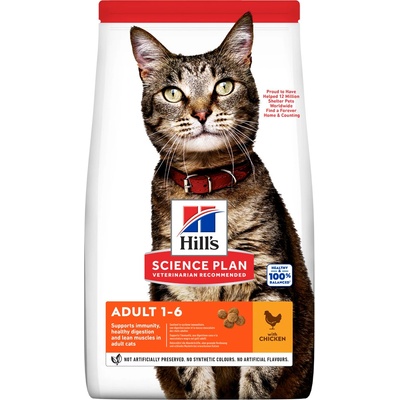 Hill's Science Plan granule pre dospelé mačky s kuracím 10 kg