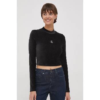 Calvin Klein Jeans Блуза с дълги ръкави Calvin Klein Jeans в черно с ниско поло J20J217658 (J20J217658)