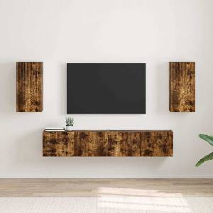 vidaXL TV стенен шкаф 2 бр. Димян дъб Инженерна дървесина (892280)