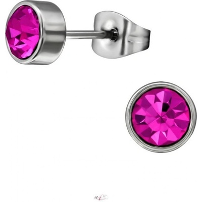 Prosperk náušnice z chirurgické oceli fuchsia S1138