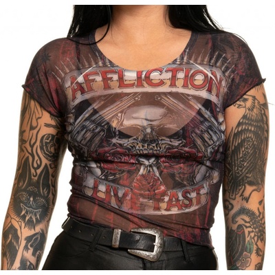 AFFLICTION tričko hardcore HOLLOW POINT Čierna