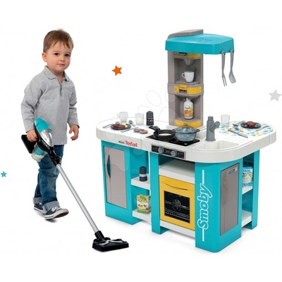 Smoby Set kuchyňka elektronická Tefal Studio 360° XL Bubble a vysavač Rowenta Air Force se zvukem
