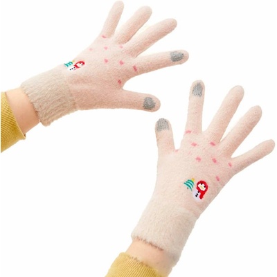 Плетени зимни ръкавици за тъч екрани - HR Women Braided Gloves (бежов)