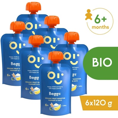 Beggs BIO Smoothie s ovocem, jogurtem a ovesnými vločkami 120 g – Zboží Dáma