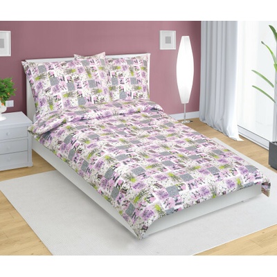 Bellatex obliečky bavlněné Patchwork Lila 140x200 70x90