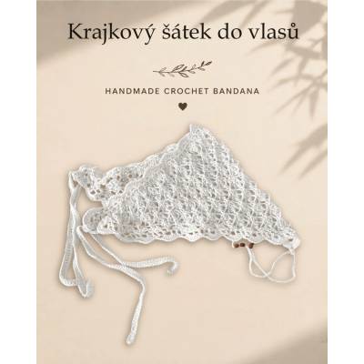 Maliso šátek do vlasů bandana z přírodní bavlny bílá