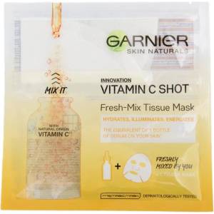 Garnier памучна маска за лице, с витамин С