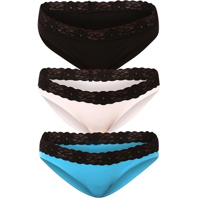 Styx 3PACK dámske nohavičky s čipkou viacfarebné (3IKK96019)