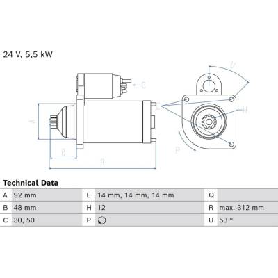 Startér BOSCH 0 986 028 020 (0986028020)