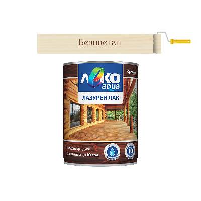 ЛАЗУРЕН ЛАК 2.5л ЛЕКО aqua БЕЗЦВЕТЕН (12-100725)