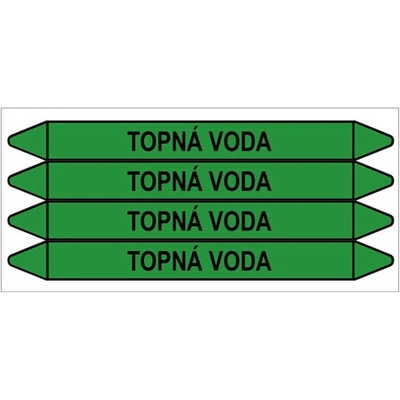 Značení potrubí, topná voda,4 ks, 250 × 26 mm PZ 008916