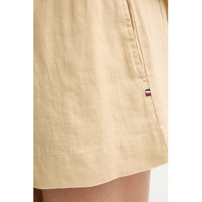 Tommy Hilfiger къс панталон дамски от лен (WW0WW49637)