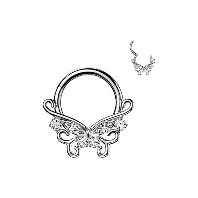 Šperky4U Piercing segment kruh TITAN motýlek TIT1761-1210