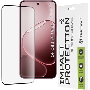 Techsuit Протектор за Oppo A6 Pro 4G / A6 Pro 5G - Techsuit - 111D Пълно покритие / Пълно лепило от стъкло - Черен