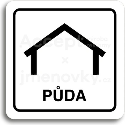 ACCEPT Piktogram půda - bílá tabulka - černý tisk