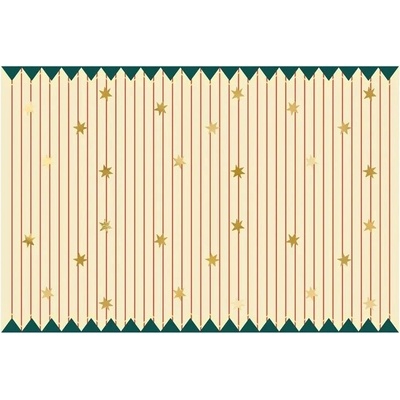 PartyDeco Papírový ubrus Cirkus pruhy a hvězdy 180x120 cm