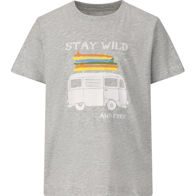 ZIG ZAG Детска тениска ZIG ZAG Kid's Woodtown Melange S/S T-Shirt - Light Grey Melange - размер 92 (EU) (704-5902-0111)