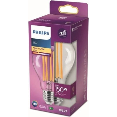 Philips LED žiarovka 1x17W E27 2452lm 2700K teplá biela, číra, EyeComfort