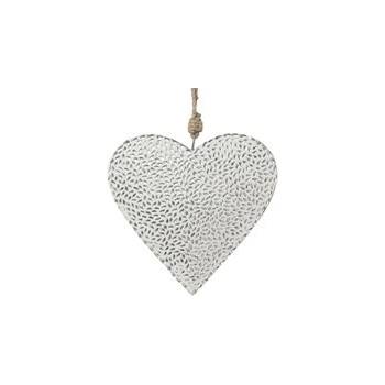 Kovové závěsné srdce s mozaikou, stříbrné - Gasper