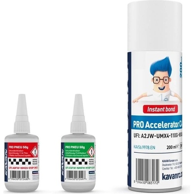 Kavan KAVAN PRO PNEU střední a řidké vteřinové lepidlo 50g + Kavan PRO aktivátor CA 200ml