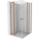 Mexen Mist Duo душ кабина с отваряща се врата 95 x 95 см, прозрачна, четкана мед - 8A4-095-095-65-00 (8A4-095-095-65-00)