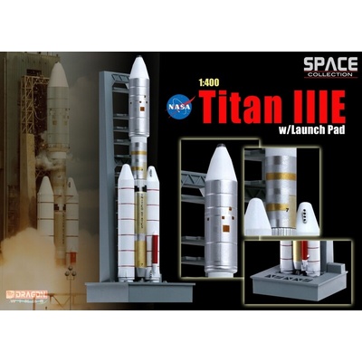 Dragon Titan IIIE Rocket NASA w Launch Tower 1:400