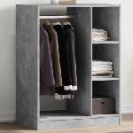 vidaXL Гардероб, бетонно сив, 77x48x102 см, инженерно дърво (840810)