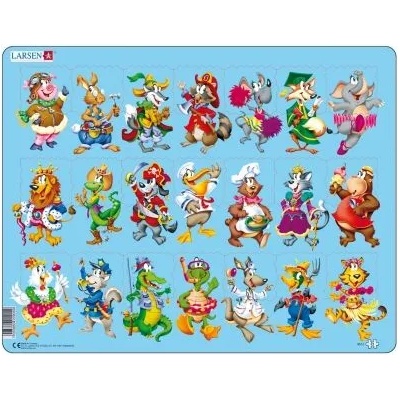 Larsen - Детски пъзел - За най-малките - Веселите животни - 21 части (NM5)