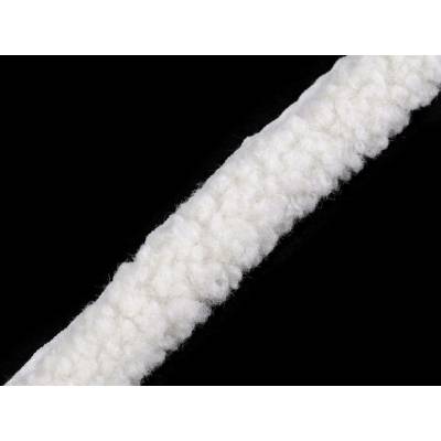 Všívací lemovka / lampas imitace beránka kulatý šíře 3,5 cm Varianta: 1 bílá přírodní, Balení: 1 m 57754/147167/266011