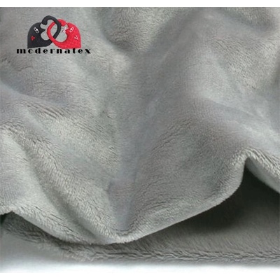 Látka minky jednobarevné, 220 g/m², šíře 160 cm, světle šedá