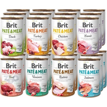 Brit PATE & MEAT Mix 24x400г 8 вкуса