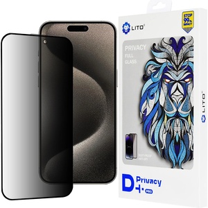 LITO Протектор за iPhone 15 Pro Max - Lito D+ Pro Privacy - Черен