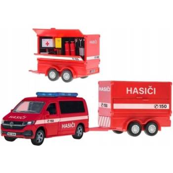 Mikro Kids Globe Traffic VW пожарникари CZ дизайн 27, 5см метален обратен ход с ремарке