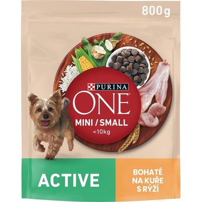 Purina One Mini Small Active kuře rýže 8 x 0,8 kg