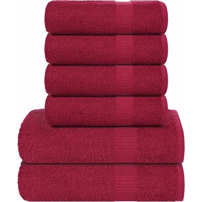 vidaXL Комплект кърпи FROGN от 6 части бордо 360 г/м2 (137081)
