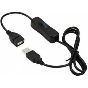 PremiumCord USB 2.0 Extension Cable with Switch, 1m, Black