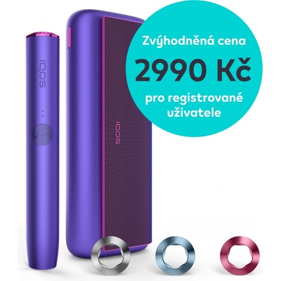 IQOS ILUMA PRIME Neon Purple se 3 kroužky – Zboží Dáma