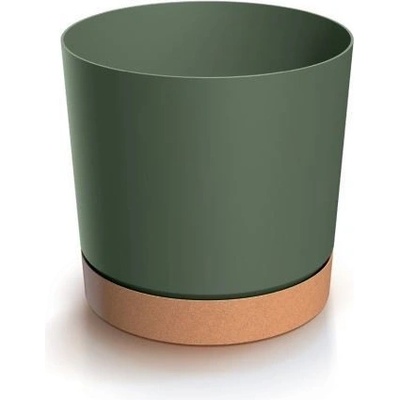 Prosperplast Kvetináč TUBO PM DPOD350 33,8cm zelený s miskou naturo