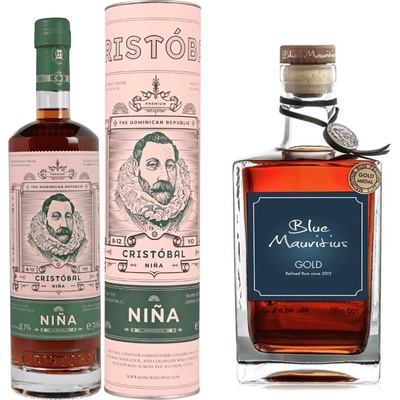 Blue Mauritius Gold Rum 40% 0,7 l a Ron Cristóbal Nina 8-12y 40% 0,7 l (set)