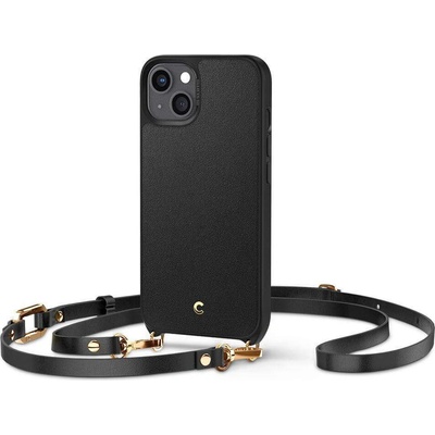 Spigen Cyrill Classic Charm Case - дизайнерски кейс с висока защита и връзка за носене за iPhone 13 (черен-прозрачен)